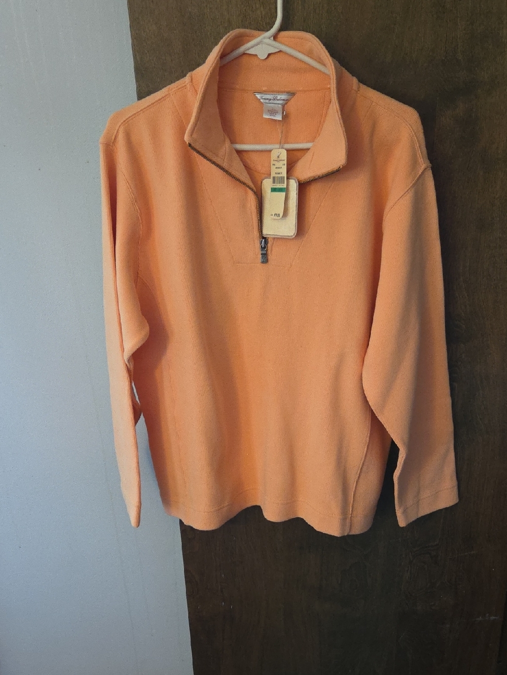 Tommy Bahama Peach Quarter-Zip Turtleneck Pullover